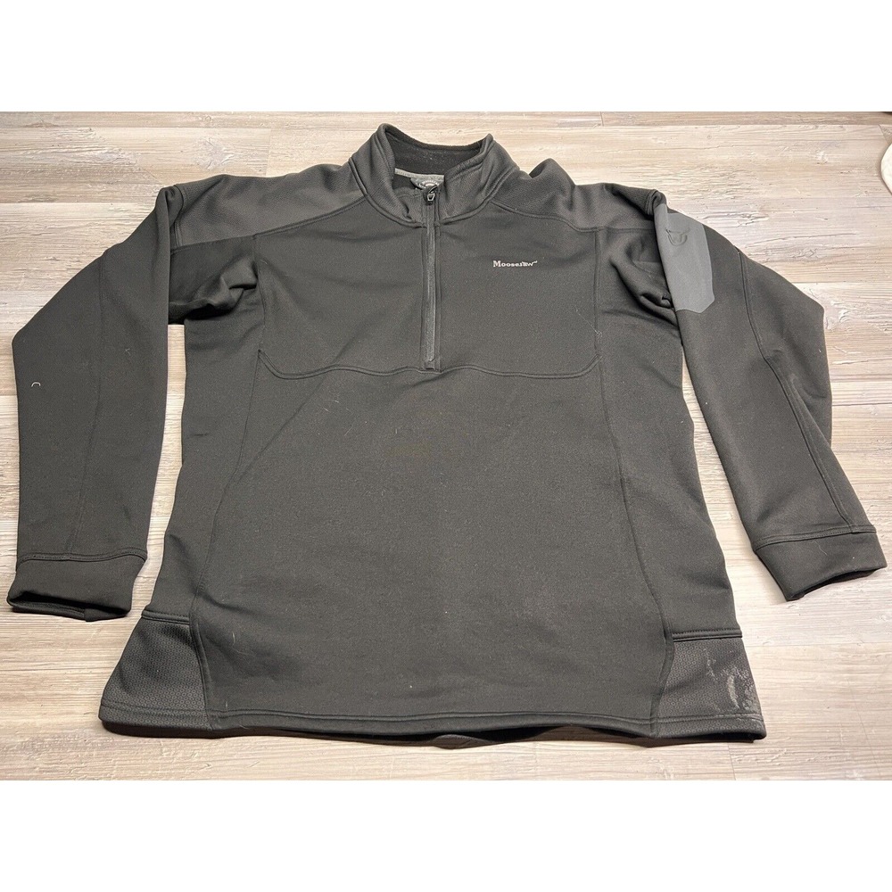 Moosejaw 1/2 Zip Pullover Jacket Sweatshirt Stretch Fleece Black Mens Size‎ XL